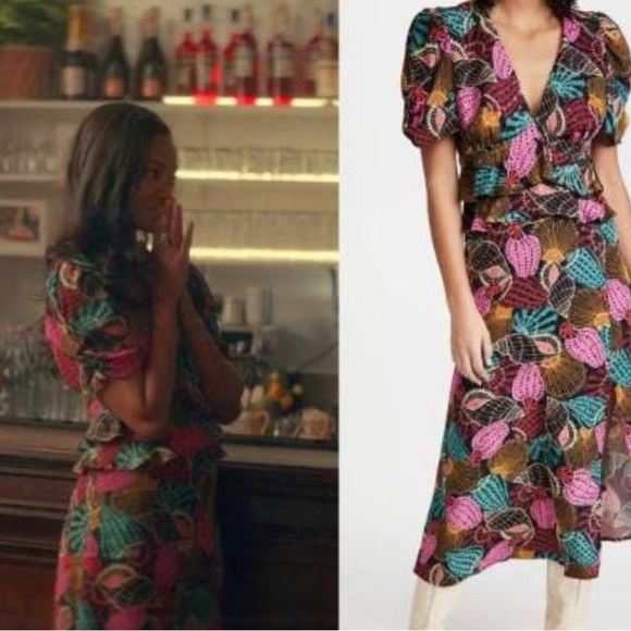 Farm Rio Shell Mix Midi Dress - Picture 4 of 4